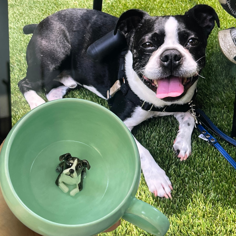 Tasse en céramique personnalisée faite à la main avec figurine d'animal de compagnie - Esthétique