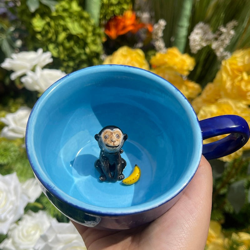 Tasse en céramique personnalisée faite à la main avec figurine d'animal de compagnie - Esthétique