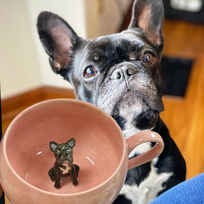 Tasse en céramique personnalisée faite à la main avec figurine d'animal de compagnie - Esthétique