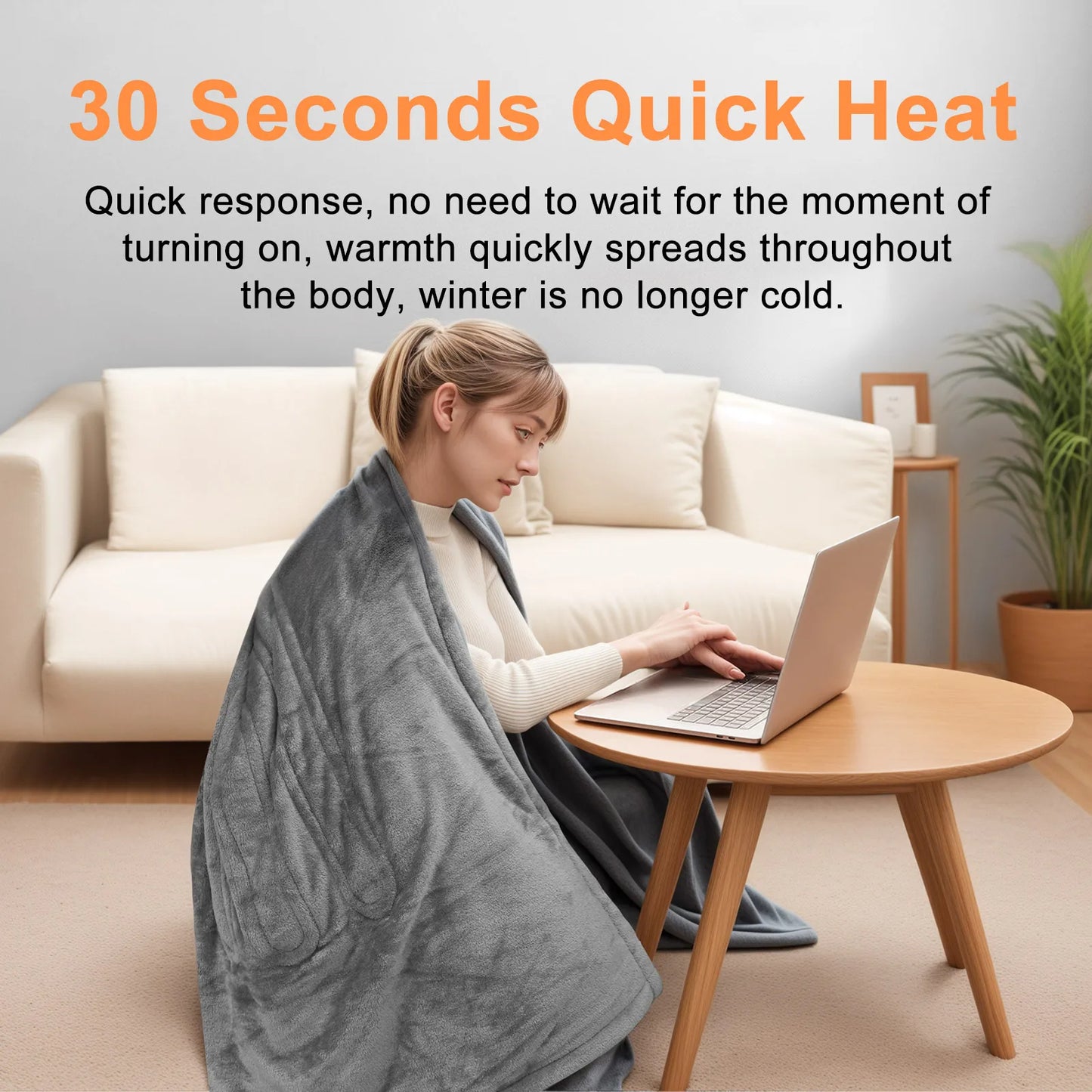 LOEFME Heated Blanket 150x180cm, 13 Heat Levels, Fast Heating