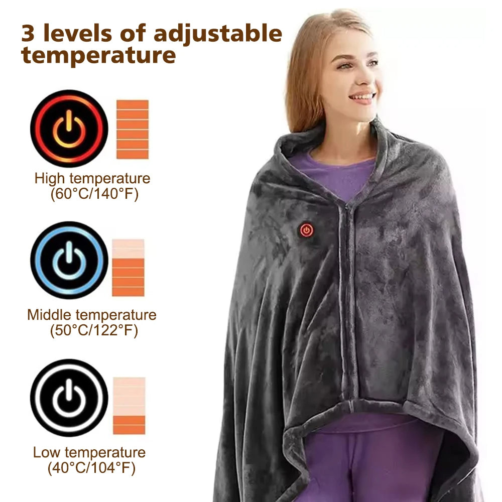 USB Electric Heated Blanket – 3 Heating Levels