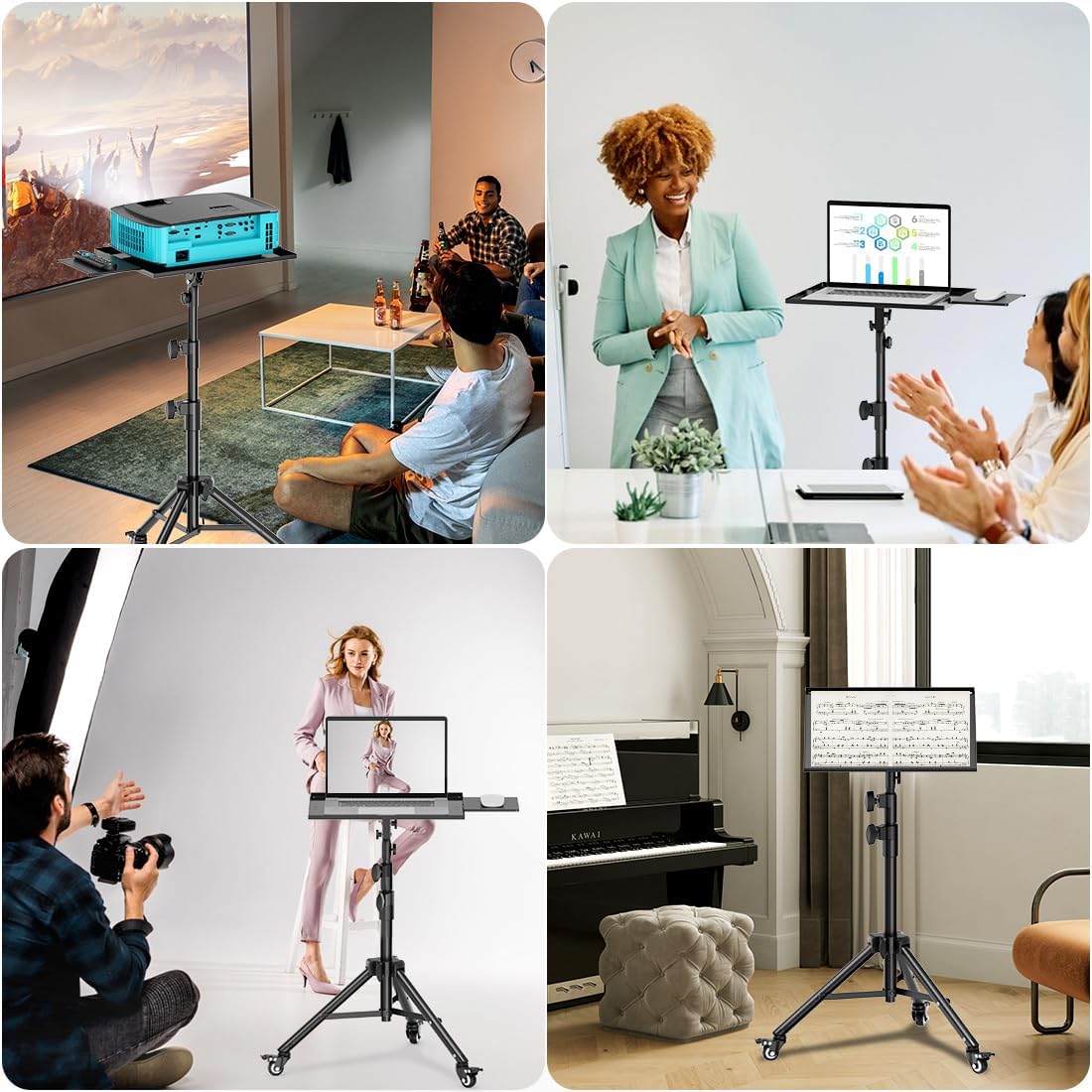 Portable Laptop & Projector Stand – Adjustable Height Tripod for Work & Movies