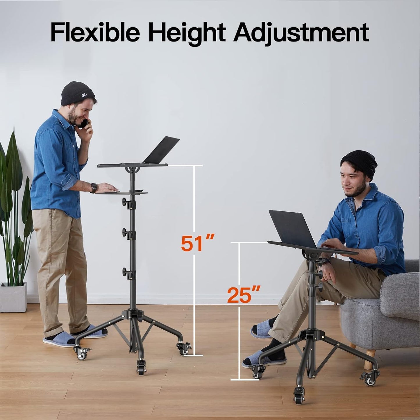 Portable Laptop & Projector Stand – Adjustable Height Tripod for Work & Movies