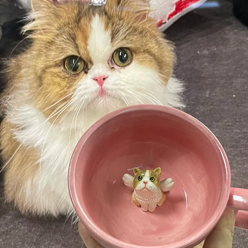 Tasse en céramique personnalisée faite à la main avec figurine d'animal de compagnie - Esthétique