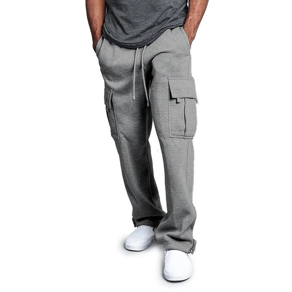 Men’s Straight-Fit Sweatpants – Oversized Joggers with Multi-Pockets