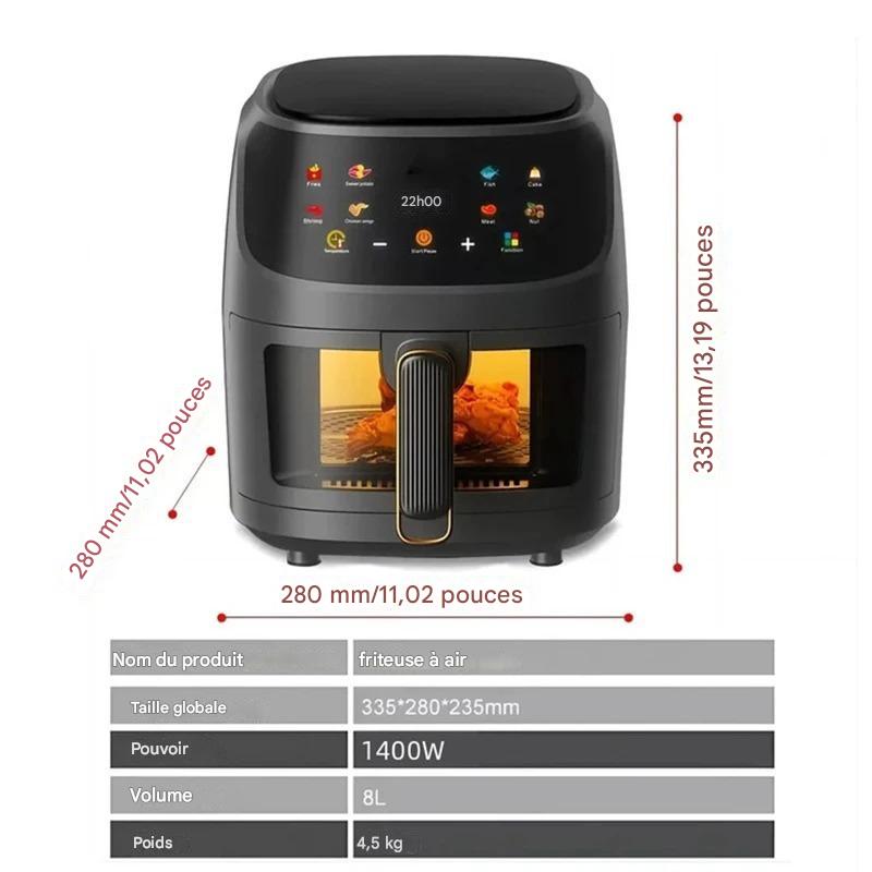 Air Fryer 1400W Large Capacity 8L LCD Touch