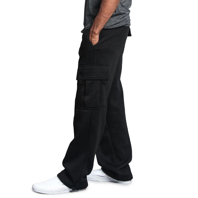 Men’s Straight-Fit Sweatpants – Oversized Joggers with Multi-Pockets