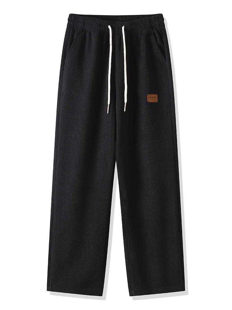 Men’s Winter Corduroy Sweatpants – Fleece-Lined Warm Wide-Leg Trousers