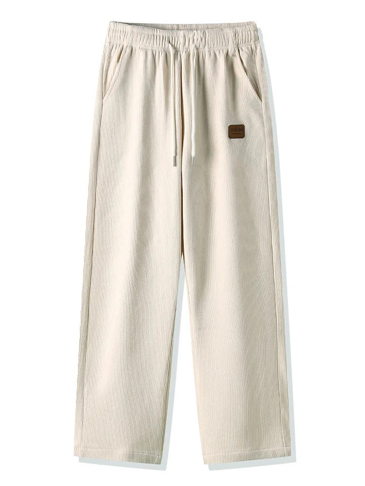 Men’s Winter Corduroy Sweatpants – Fleece-Lined Warm Wide-Leg Trousers