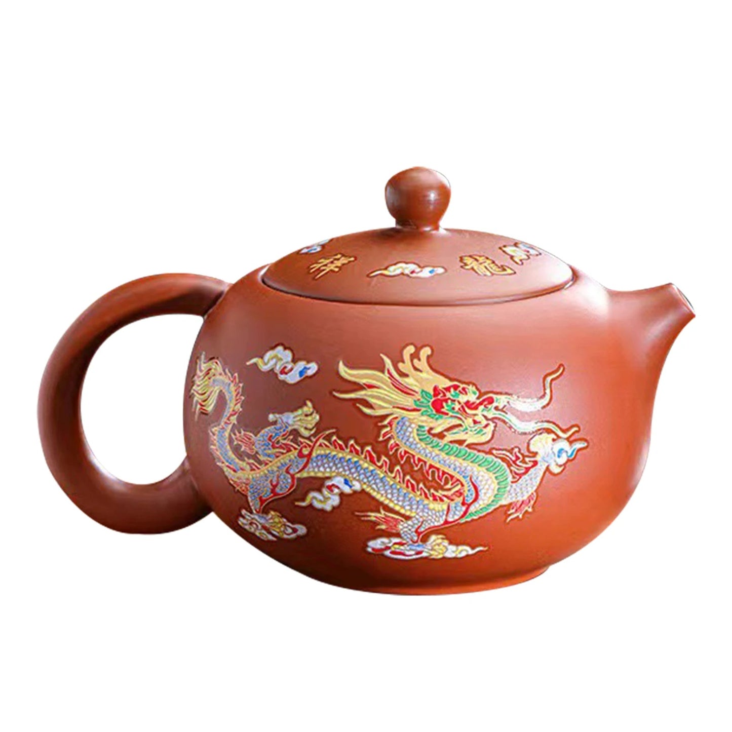 Handmade Dragon & Phoenix Purple Clay Teapot – Color-Changing Elegant Gift