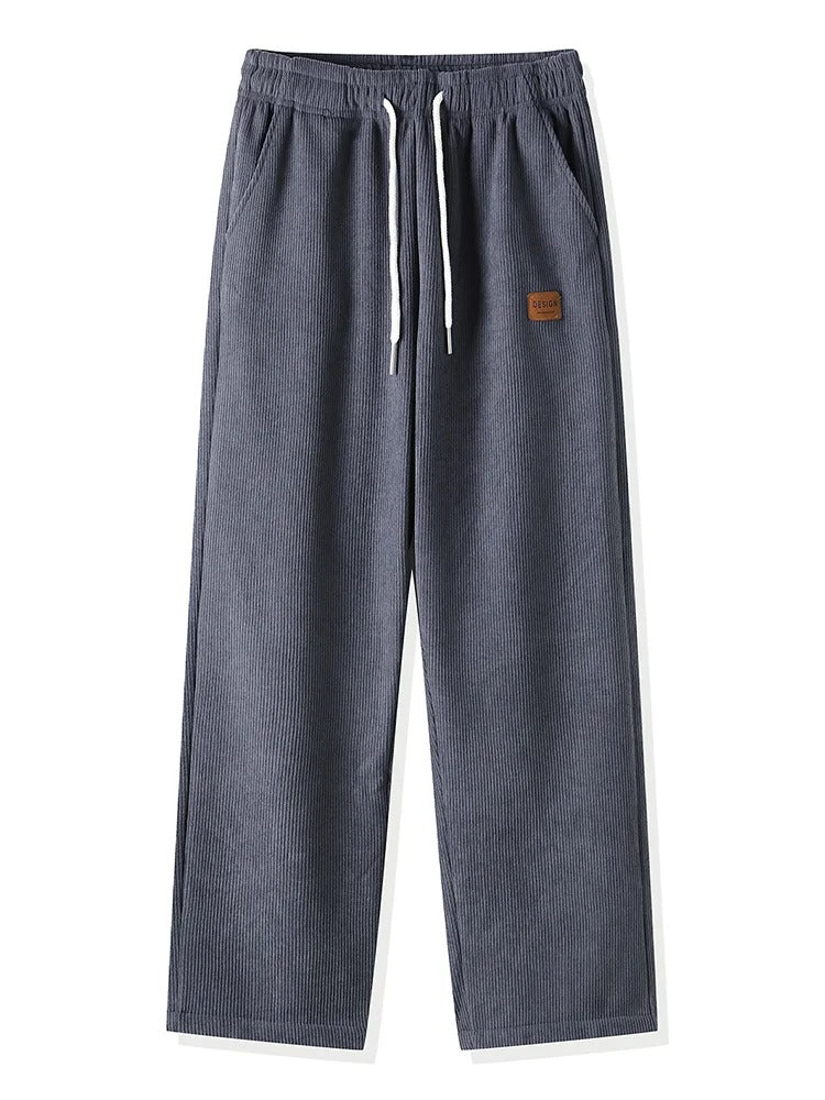 Men’s Winter Corduroy Sweatpants – Fleece-Lined Warm Wide-Leg Trousers